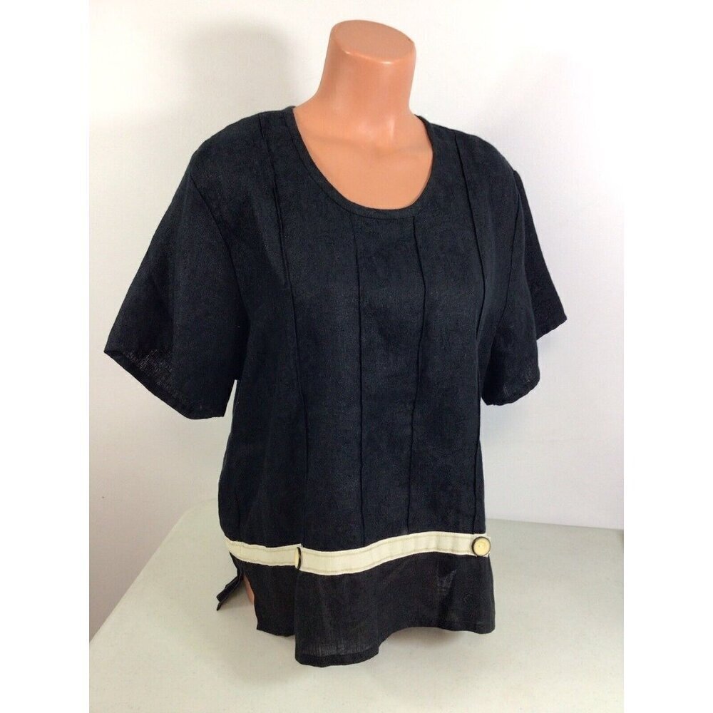 Flax Linen Top Shirt Womens Medium